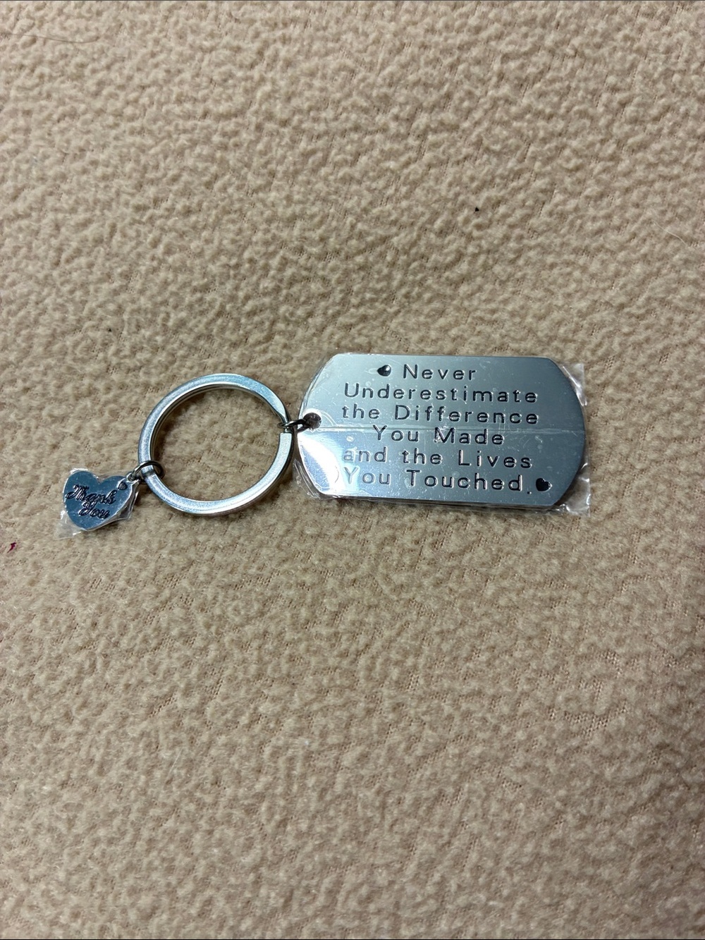 Silver Inspirational Message Key Ring - Never Underestimate